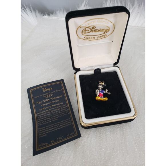 RARE Disney Catalog Charm for Bracelet Mickey Mouse 1941 THE NIFTY NINETIES
